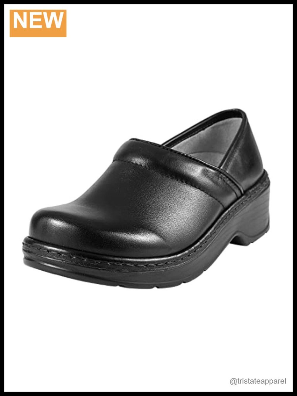 Genuine Leather Clog with Arch Support Slip Resistant Comfort